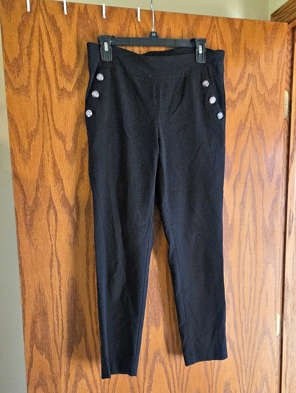 Counterparts Black Button-Detail Leggings Size Medium Like New